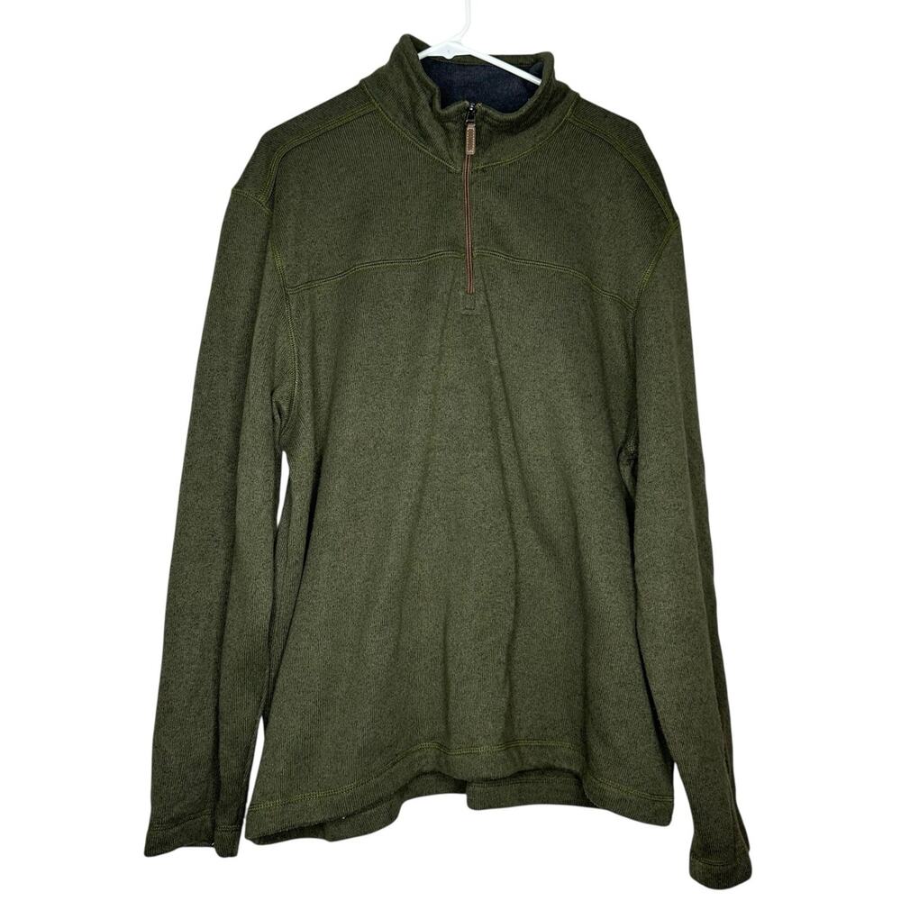 G.H. Bass Sweater Men’s XXL Green Explorer 1/4 Zip Pullover Outdoors Fleece